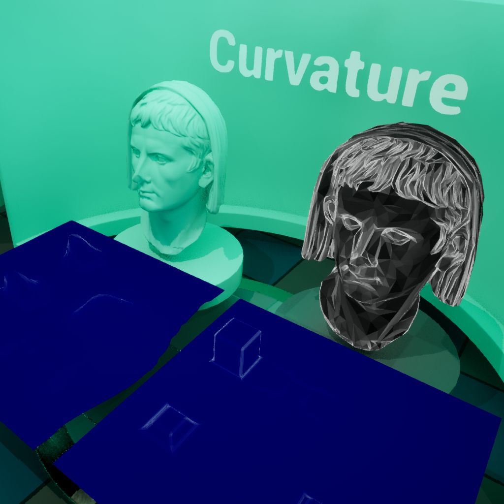 Materiale che rileva la curvatura della superfice ne crea una maschera e la mostra come diffuse
